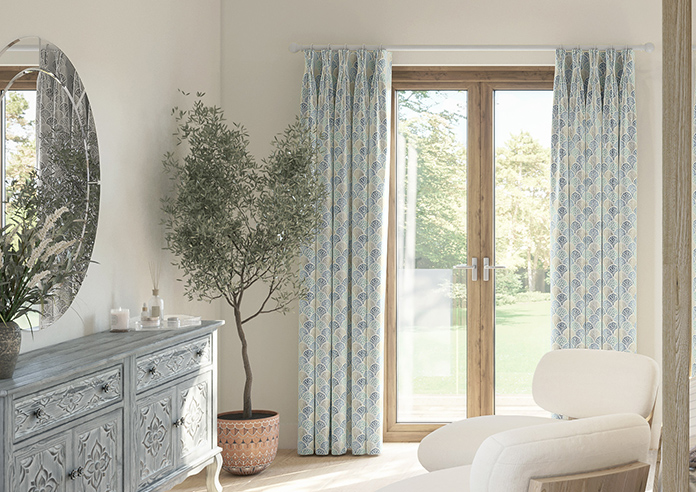 Foxley Faux Silk, Marine - Made to Measure Curtain - Image 3